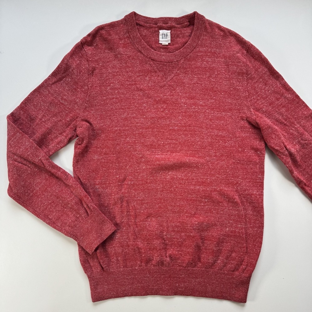 GAP Crew Neck Lightweight Sweater Mens Medium Red Classic